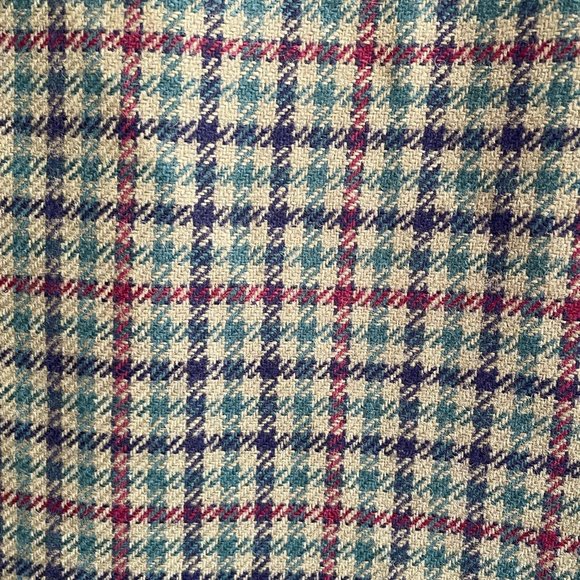 Vintage Old River Houndstooth Pattern Wool Blazer Leather Elbow Patches Size 42 - Picture 7 of 9